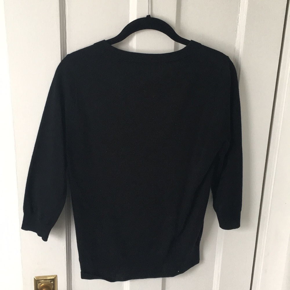 J.Crew 3/4 sleeve black thin sweater - Picture 4 of 5